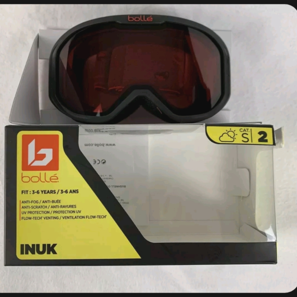 Bolle inuk Small 3 - 6 Y matte black monkey vermilion 21763 Ski Snow Cat S Eye
